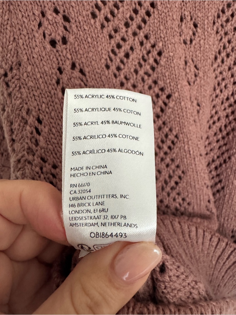 Free People Mauve Pointelle Knit Puff Sleeve Sweater Small - Picture 6 of 6